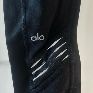 2 Pairs ALO Yoga Black Leggings with mesh inserts